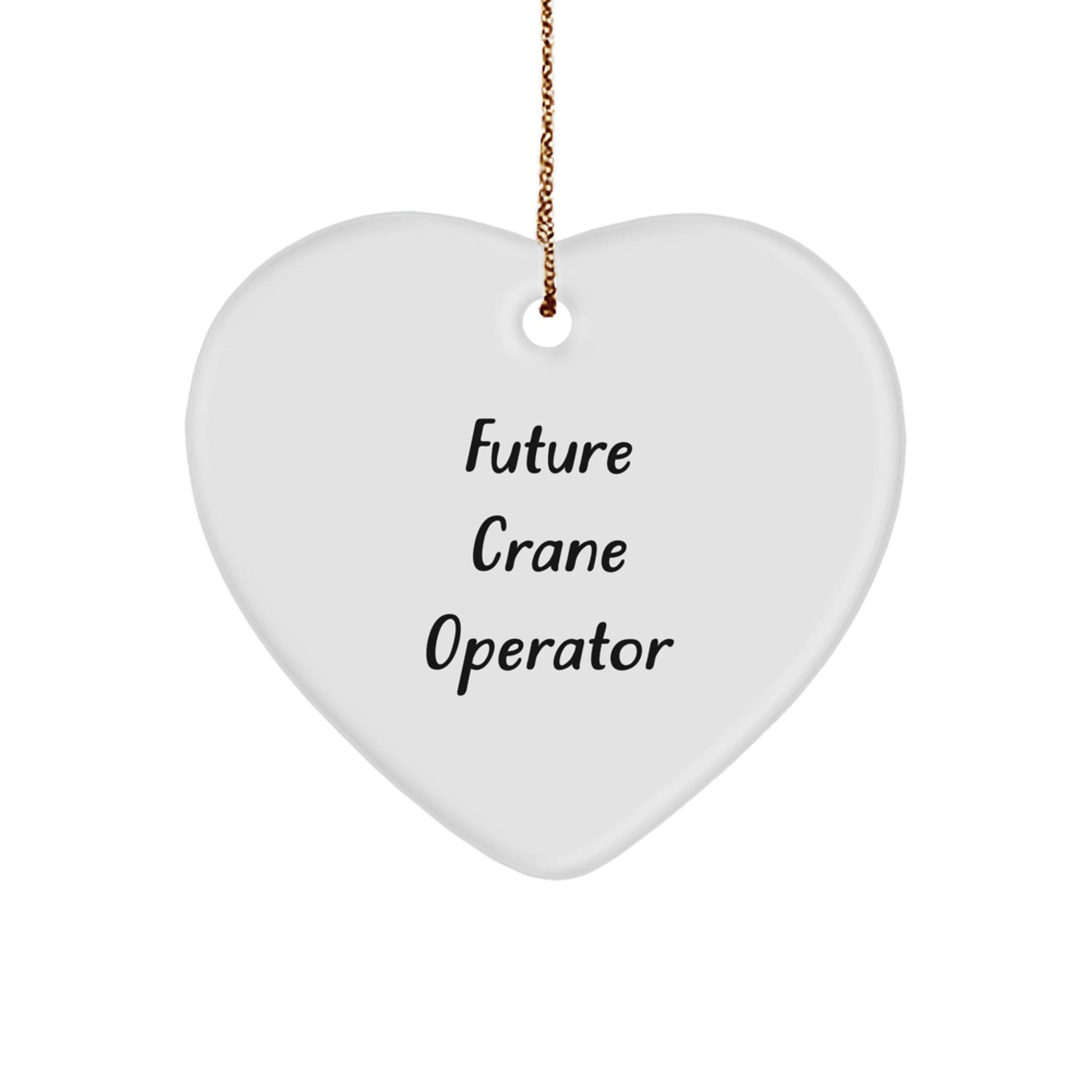 Future Crane Operator Funny Heart Ornament Gifts from Friends to Future Crane Operator, Unique Christmas Unique Gifts - Victory Thru Vision