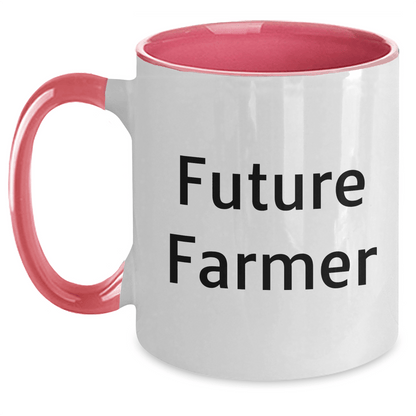 Future Farmer Funny Two Tone Coffee Mug Gifts from Family, Gifts for Farmer - Victory Thru Vision