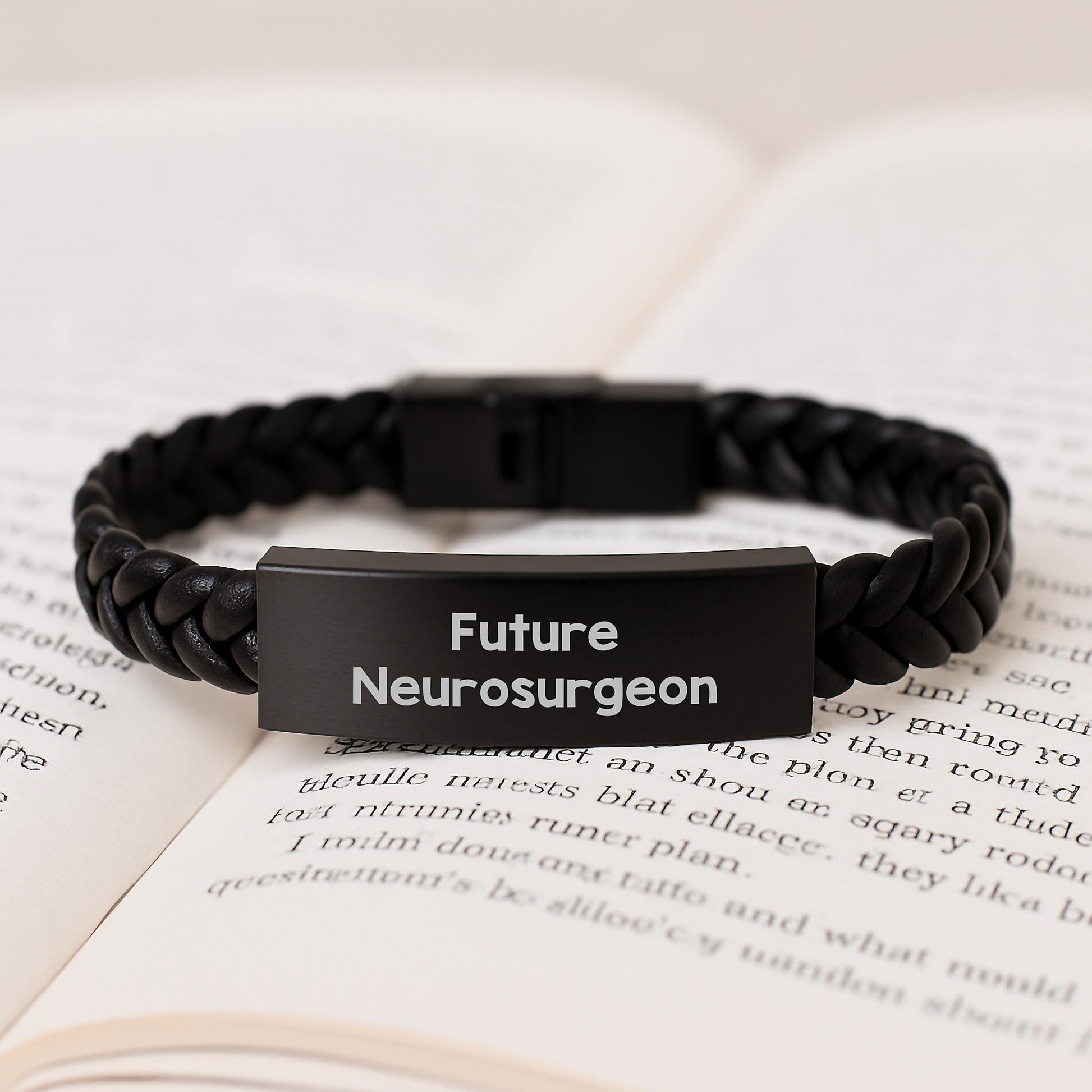Future Neurosurgeon Inspirational Quote Interlaced Leather Bracelet, Gifts from Friends to Future Neurosurgeon, Graduation Unique Gifts for Neurosurgeon - Victory Thru Vision