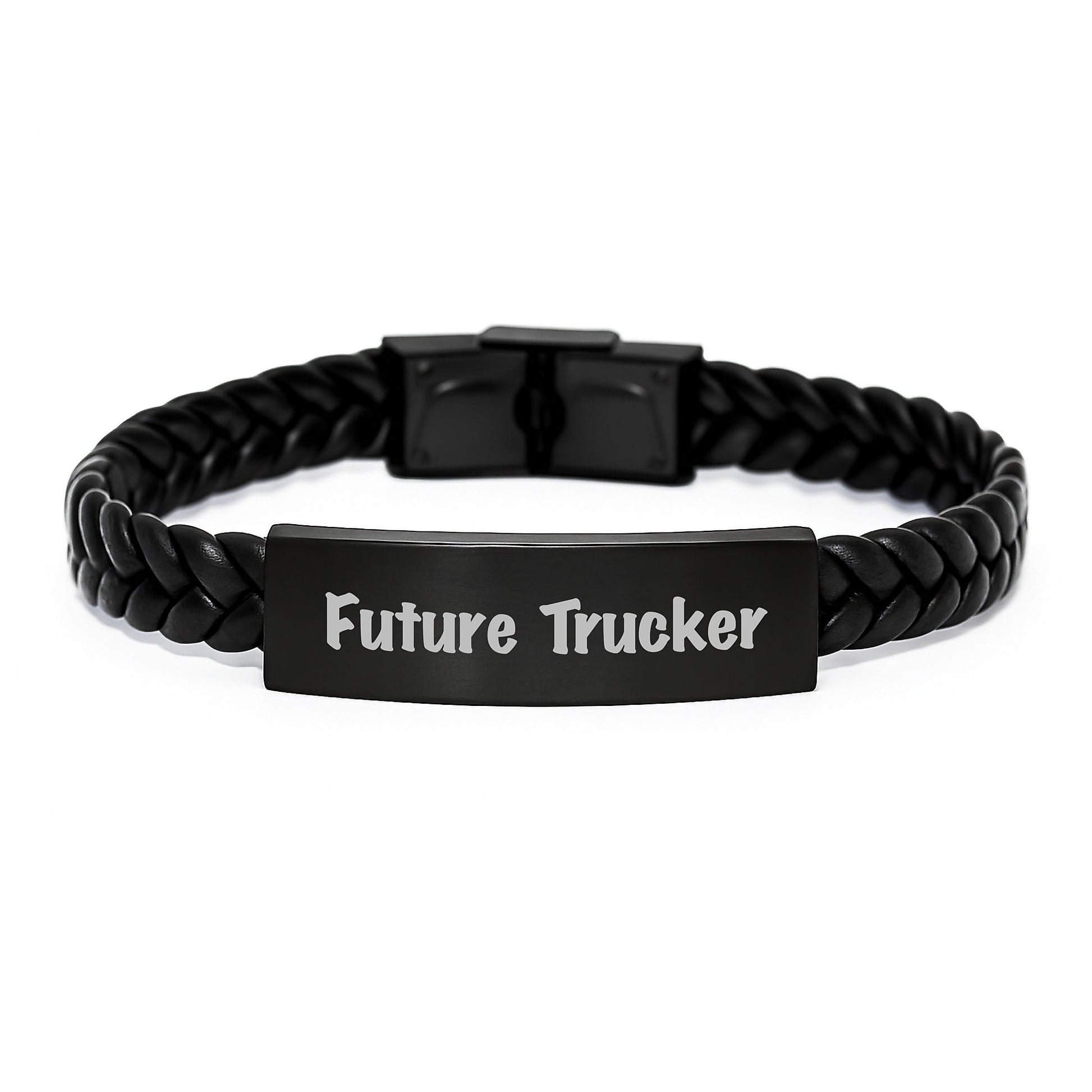 Future Trucker Funny Trucker Gifts for Graduation Interlaced Leather Bracelet from Friends, Gifts for Trucker Men, Unique Graduation Gifts - Victory Thru Vision