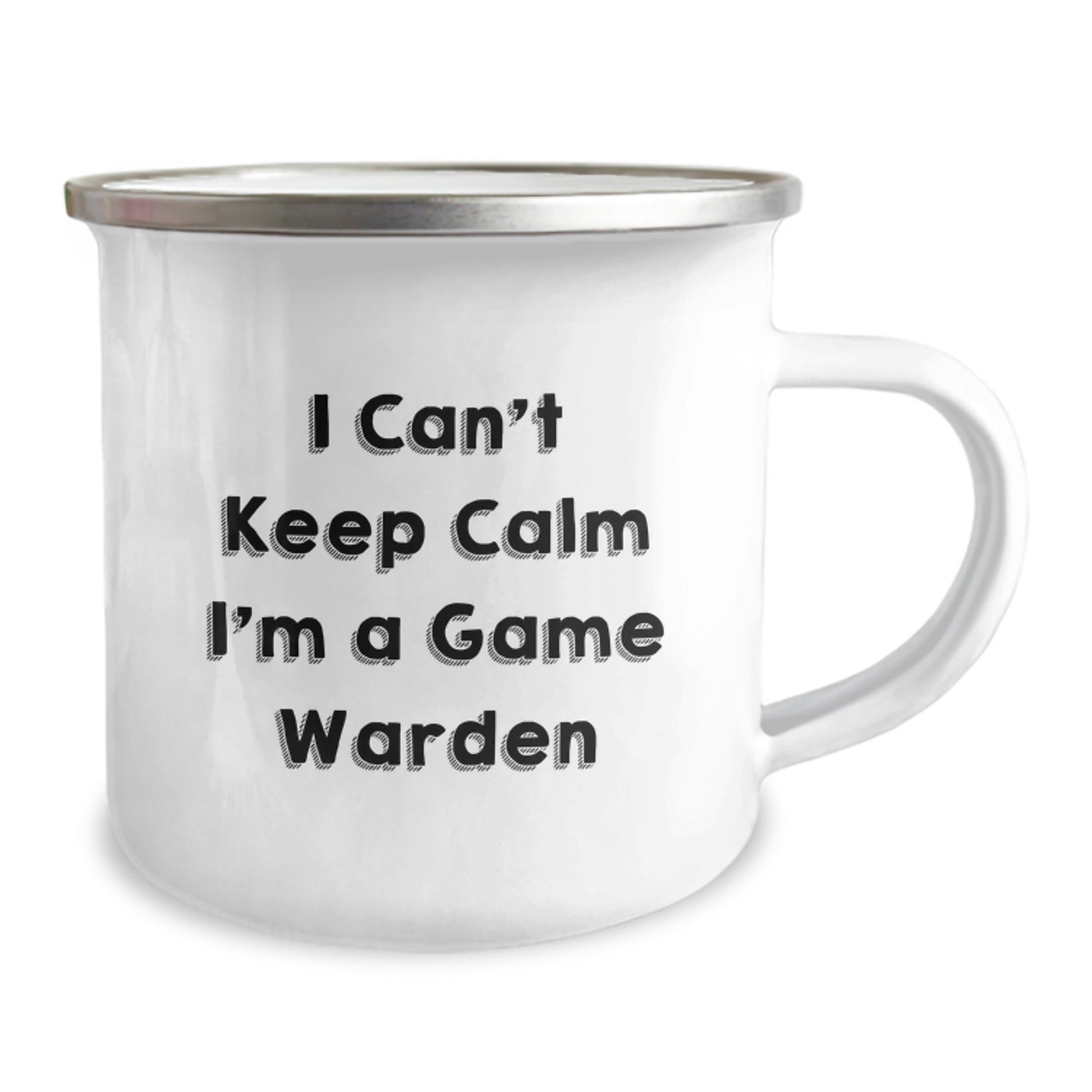 Game Warden Gifts for Him - Funny 'I Can't Keep Calm I'm A Game Warden' Camping Mug, 12 oz Stainless Steel with Enamel Finish, Perfect Graduation Unique Gifts for Men from Friends or Family - Victory Thru Vision