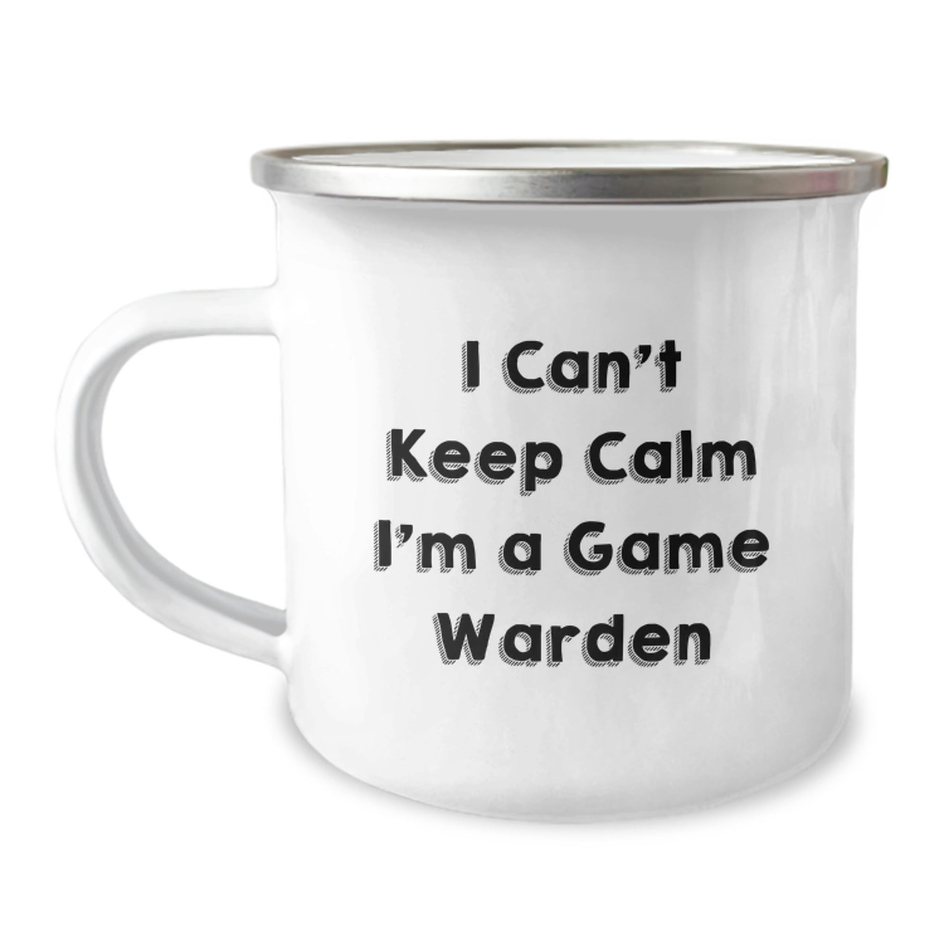 Game Warden Gifts for Him - Funny 'I Can't Keep Calm I'm A Game Warden' Camping Mug, 12 oz Stainless Steel with Enamel Finish, Perfect Graduation Unique Gifts for Men from Friends or Family - Victory Thru Vision