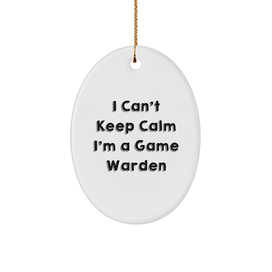 Game Warden Oval Ornament, Funny Quote Gifts from Men to Game Wardens, Unique Christmas Unique Gifts for Friends - Victory Thru Vision