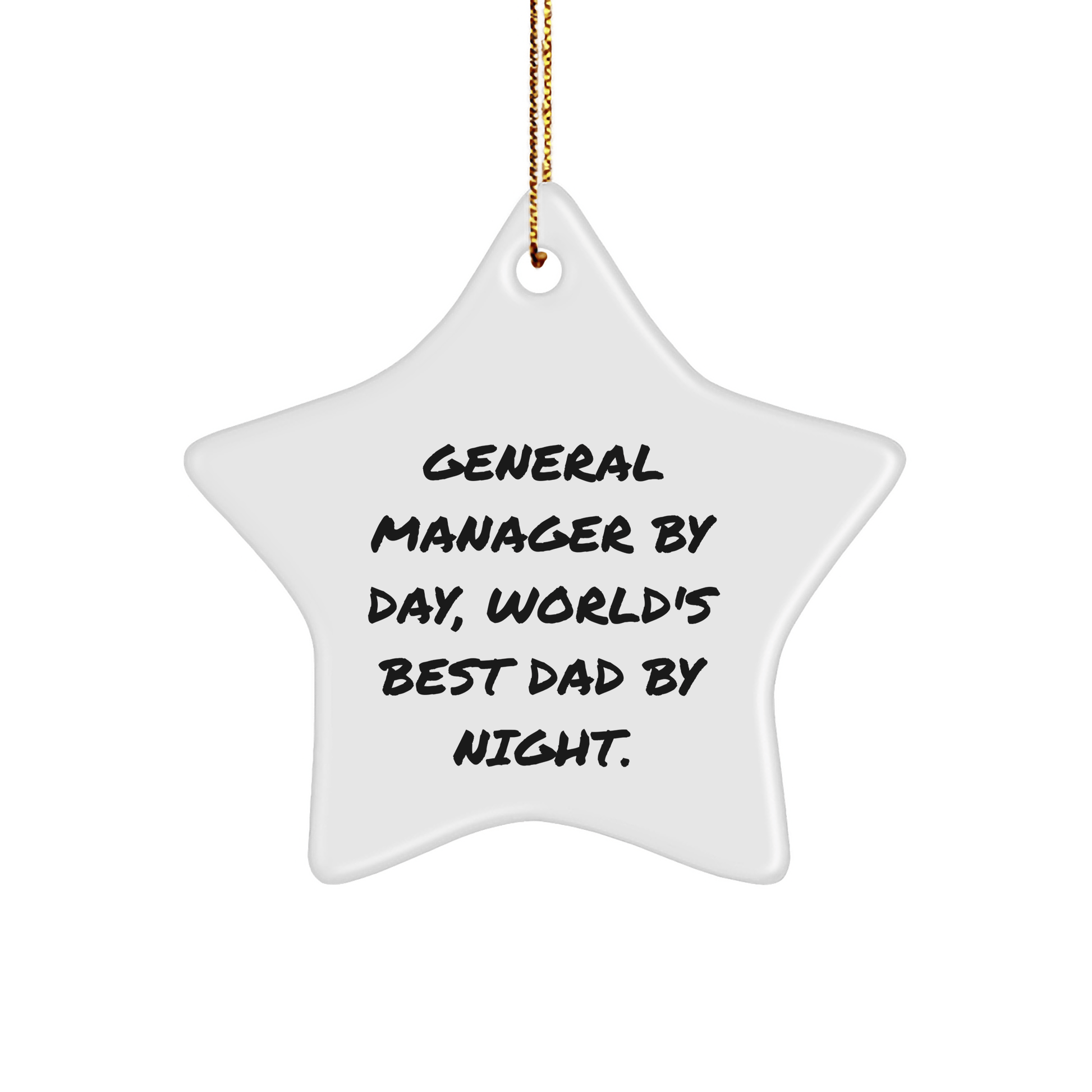 General Manager Gifts from Men - Star Ornament for Christmas - 'General Manager By Day, World's Best Dad By Night.' - Unique Gifts for General Manager - Victory Thru Vision