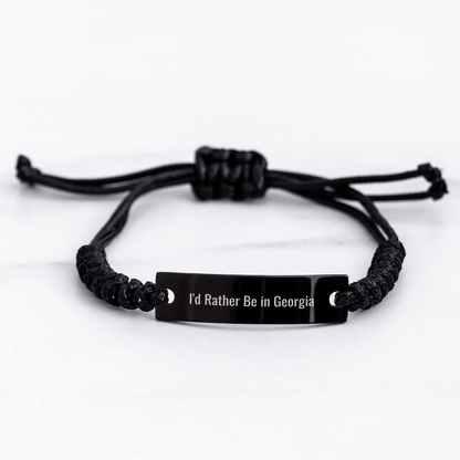 Georgia Rope Bracelet Gifts from Friends to Graduates - I'd Rather Be In Georgia Quote - Victory Thru Vision 