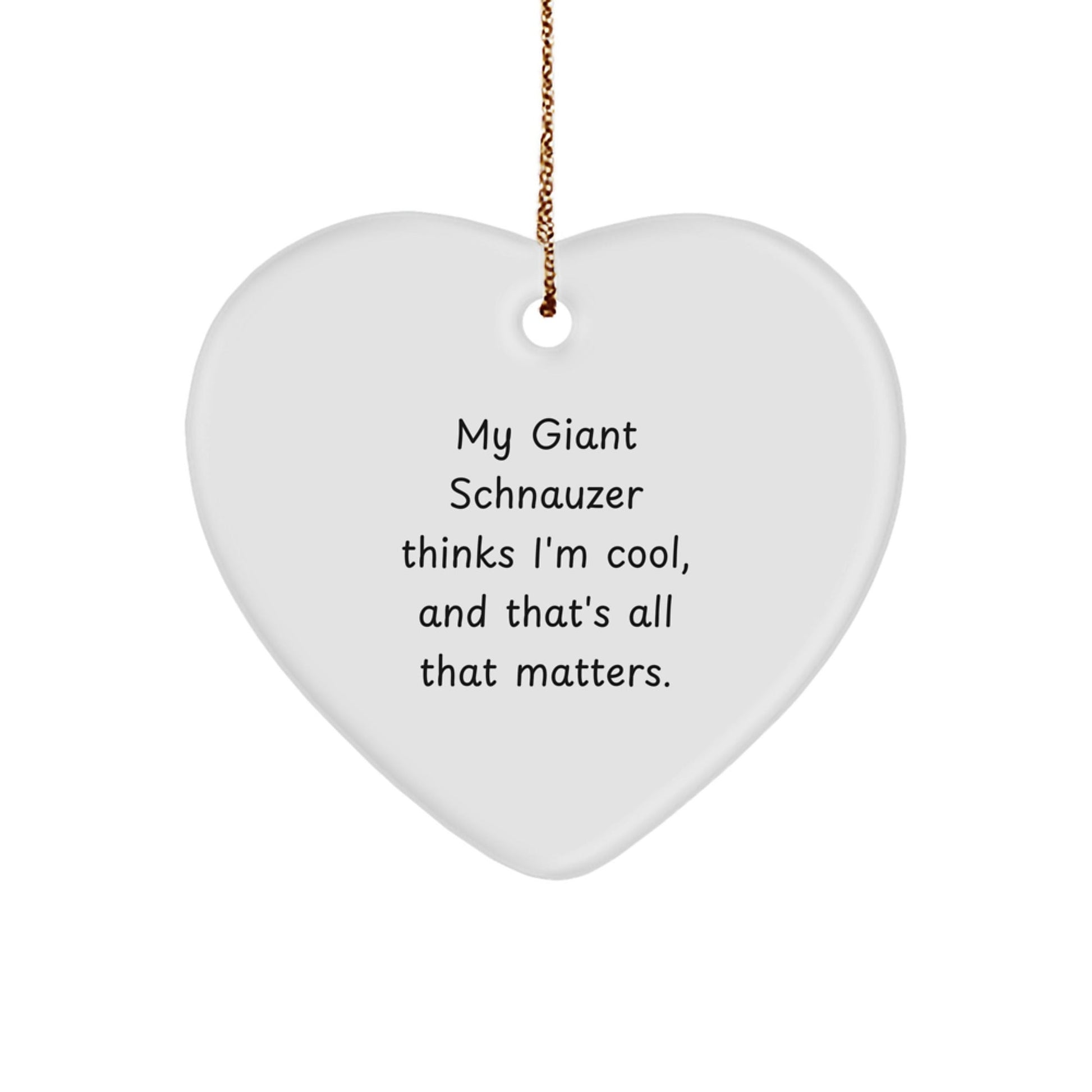 Giant Schnauzer Dog Gifts from Men to Family - Funny Heart Ornament for Christmas - Victory Thru Vision