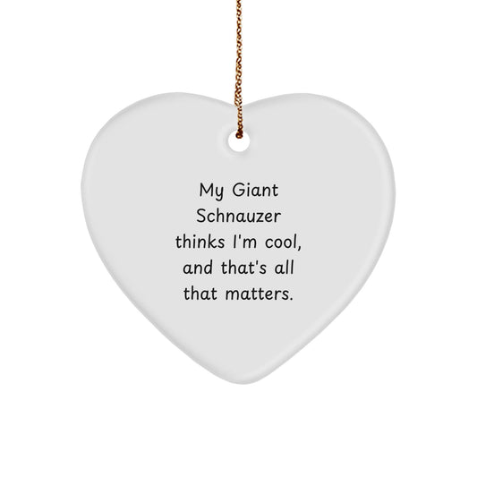 Giant Schnauzer Dog Gifts from Men to Family - Funny Heart Ornament for Christmas - Victory Thru Vision