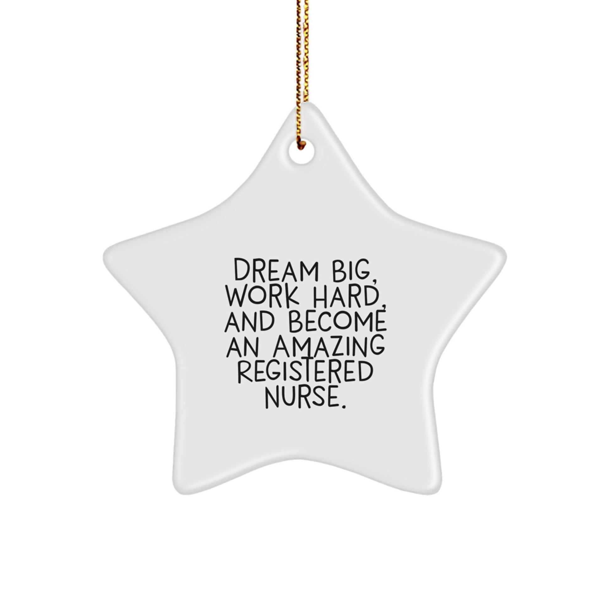 Gifts from Family for Registered Nurse - Star Ornament with Inspirational Quote for Christmas - Victory Thru Vision
