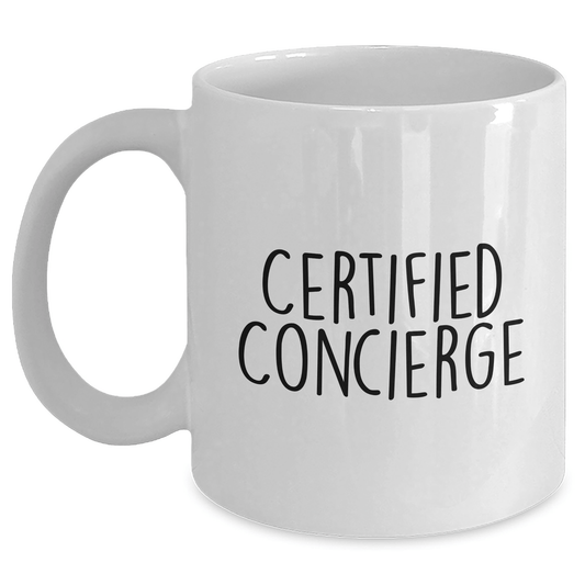 Gifts from Family to Concierge: Funny White Coffee Mug - Father's Day Unique Gifts for Men, 'May the Coffee Be With You' Quote - Victory Thru Vision 