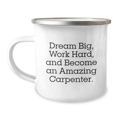 Gifts from Friends and Family for Amazing Carpenters - Funny Inspirational Quote Camping Mug for Graduation - Victory Thru Vision