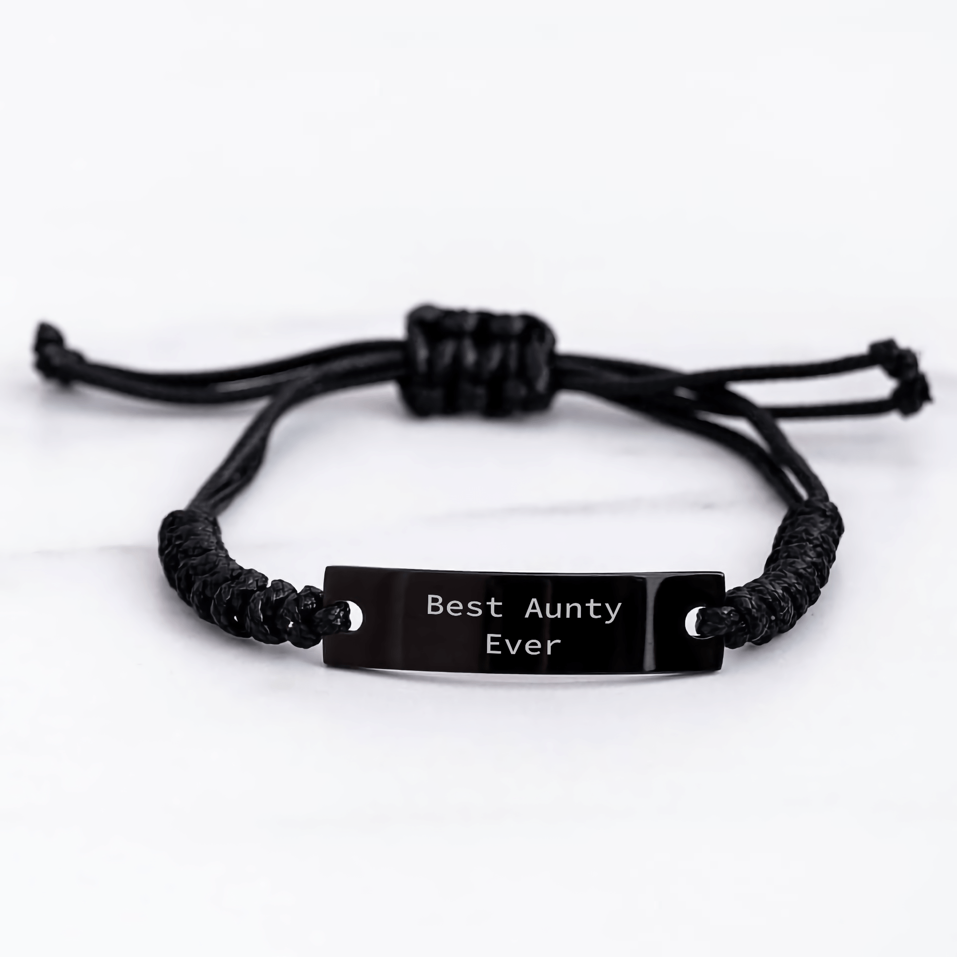 Gifts from Friends, Aunty Rope Bracelet, Best Aunty Ever Quote, Father's Day Unique Gifts for Aunty - Victory Thru Vision 