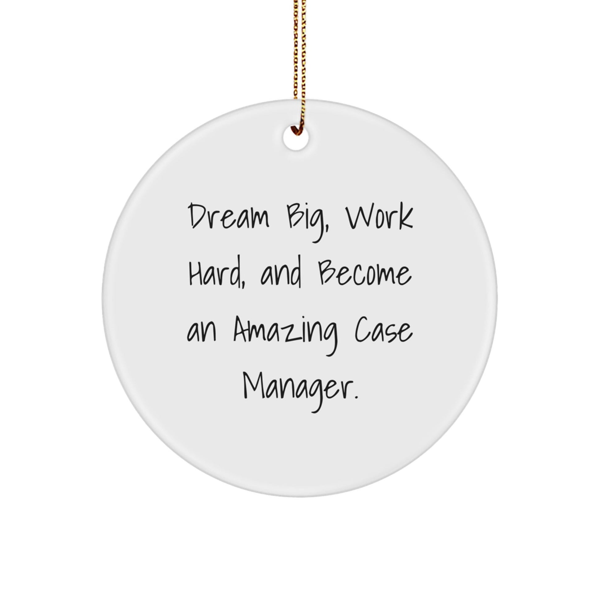 Gifts from Friends for Amazing Case Managers - Inspirational Circle Ornament, Dream Big Quote, Christmas Unique Gifts - Victory Thru Vision