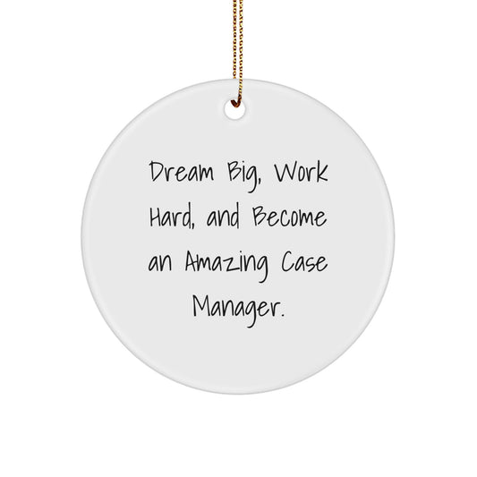 Gifts from Friends for Amazing Case Managers - Inspirational Circle Ornament, Dream Big Quote, Christmas Unique Gifts - Victory Thru Vision