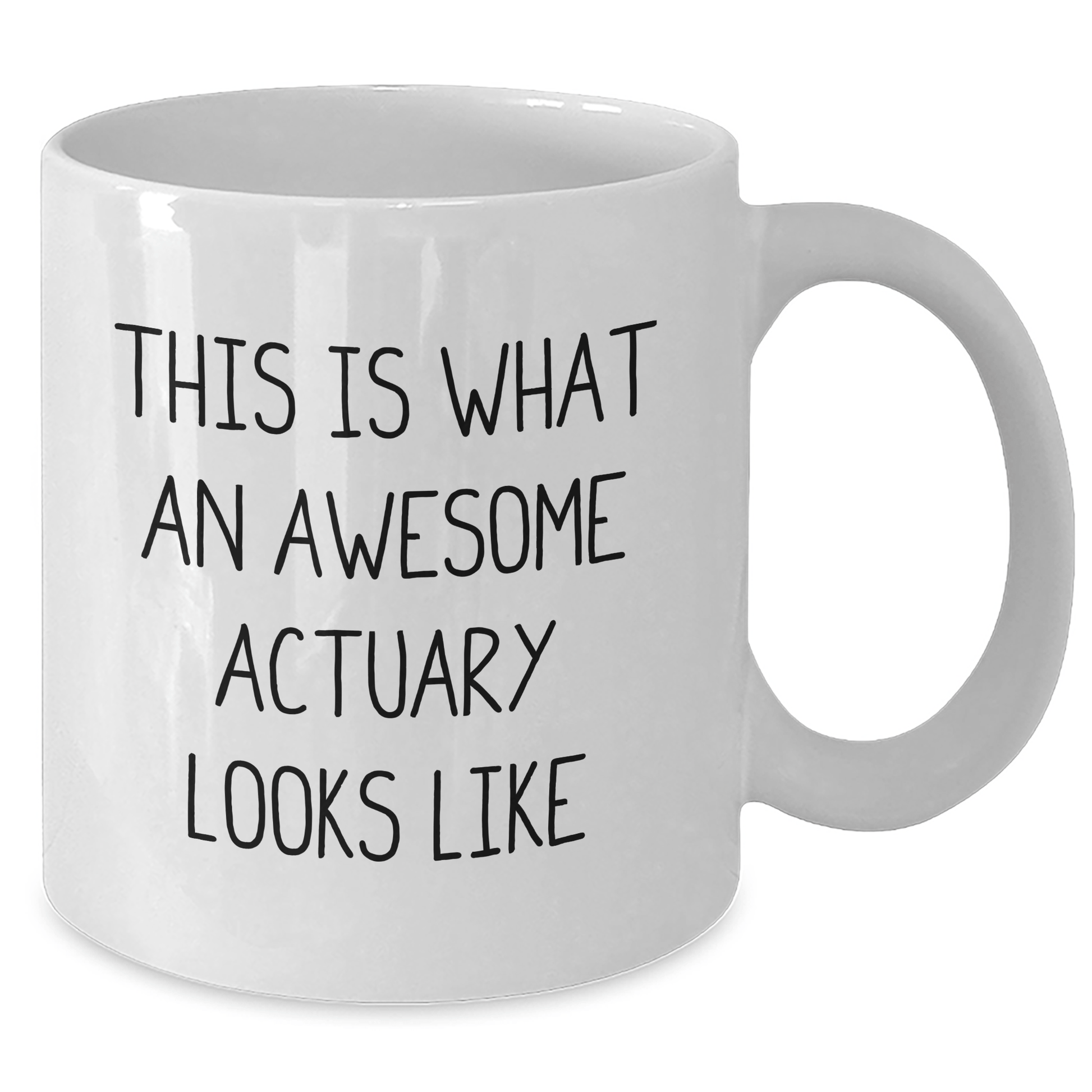 Gifts from Friends for Awesome Actuary Graduation, 'This Is What An Awesome Actuary Looks Like' Quote White Coffee Mug, 11oz or 15oz Ceramic - Victory Thru Vision 