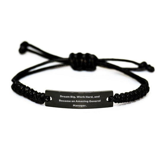 Gifts from Friends for General Manager, Inspirational Rope Bracelet, Dream Big, Work Hard, 'Become Amazing' - Victory Thru Vision