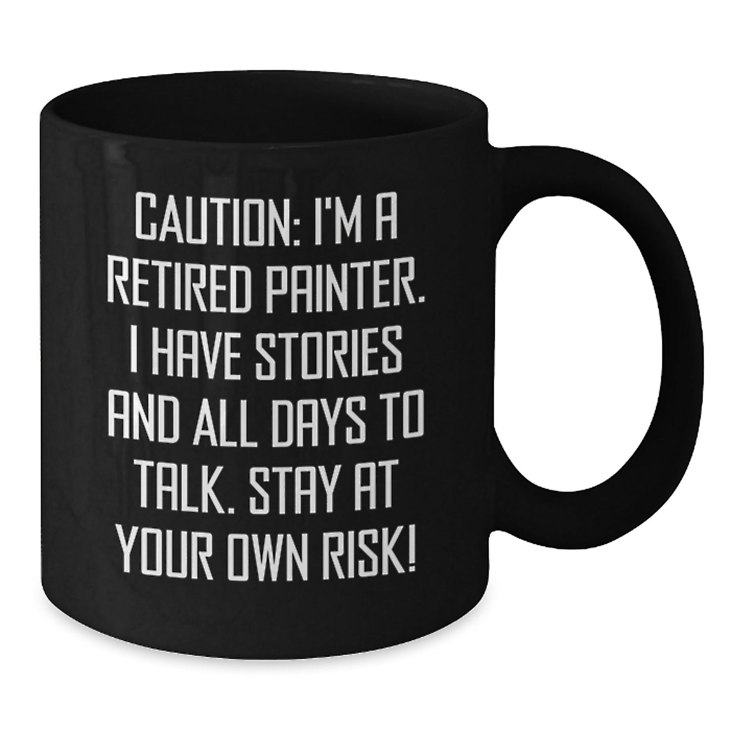 Gifts from Friends for the Retired Painter, Funny Quote on Black Coffee Mug, Unique Graduation Present - Victory Thru Vision