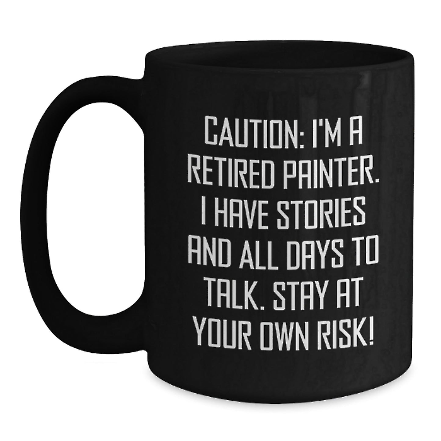 Gifts from Friends for the Retired Painter, Funny Quote on Black Coffee Mug, Unique Graduation Present - Victory Thru Vision