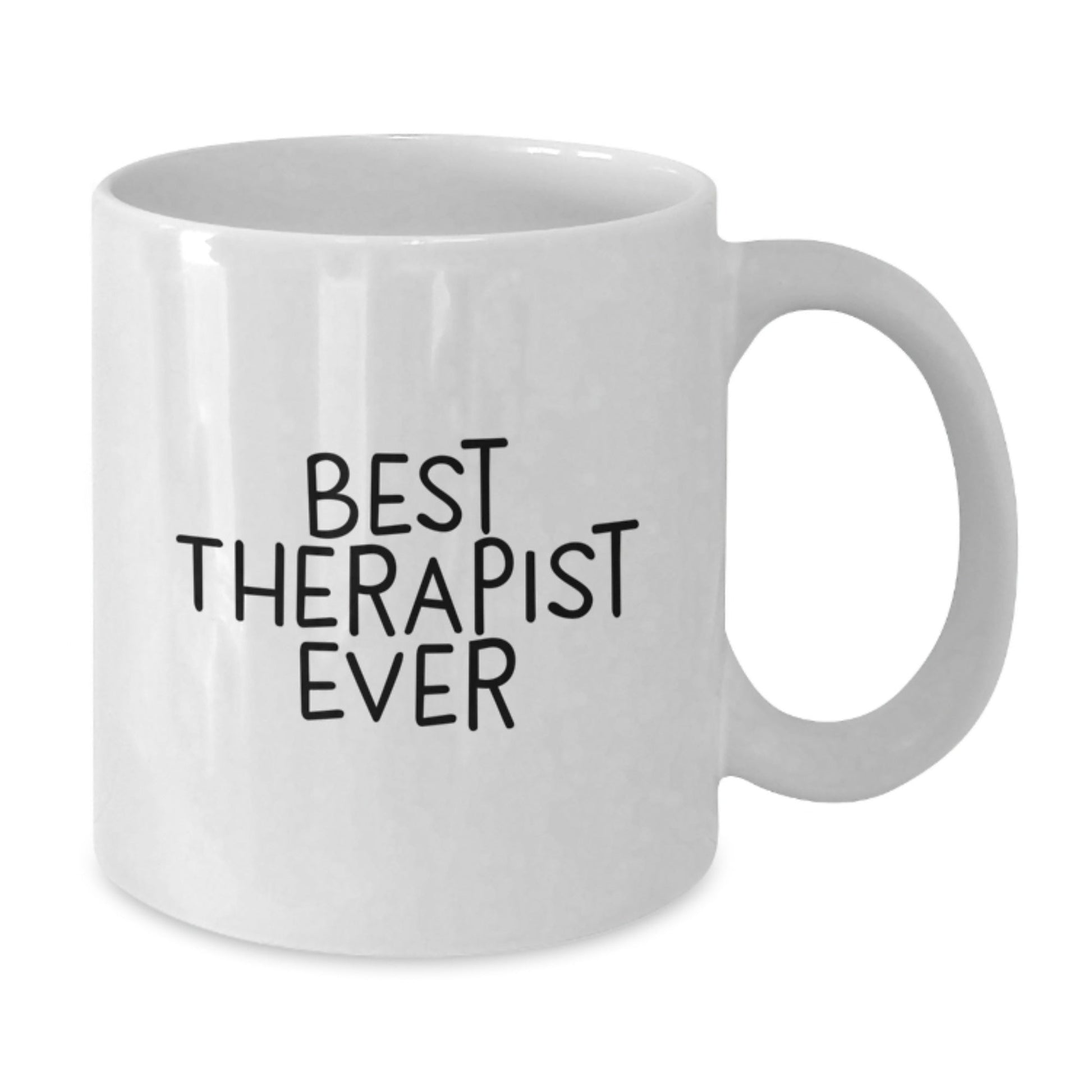 Gifts from Friends for Therapist, Funny White Coffee Mug with Best Therapist Ever Quote, Graduation Unique Gifts - Victory Thru Vision