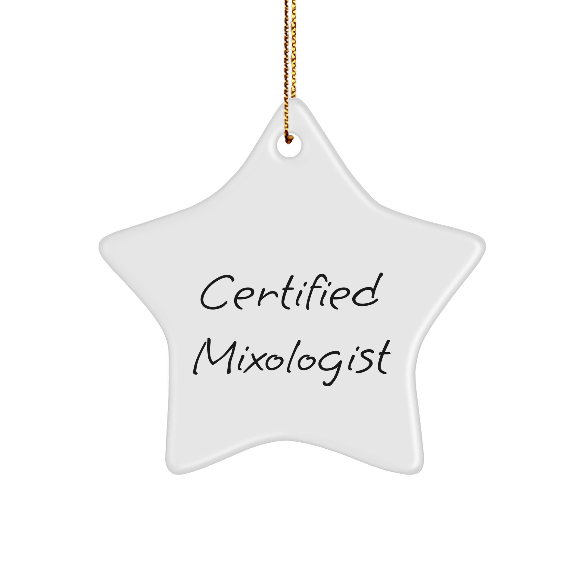Gifts from Friends, Gifts for Mixologists - Funny Certified Mixologist Star Ornament, Christmas Unique Gifts - Victory Thru Vision 