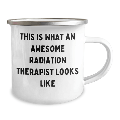 Gifts from Men to Awesome Radiation Therapist - 'This Is What An Awesome Radiation Therapist Looks Like' - Unique Mother's Day Present for Her Camping Mug - Victory Thru Vision 