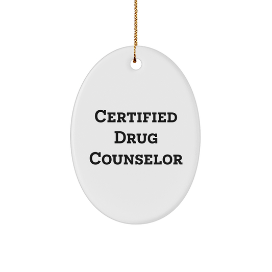 Gifts from Men to Certified Drug Counselors, Funny Oval Ornament, Christmas Unique Gifts, Inspirational Quote, Oval Shaped Ornament for Drug Counselors - Victory Thru Vision 