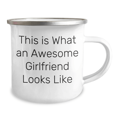 Gifts from Men to Sweetheart - This Is What An Awesome Sweetheart Looks Like, Funny Camping Mug for Graduation, 12 oz Stainless Steel with Enamel Finish, Perfect for Outdoor Activities - Victory Thru Vision 