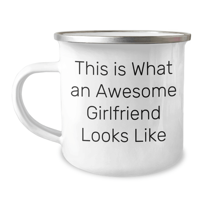 Gifts from Men to Sweetheart - This Is What An Awesome Sweetheart Looks Like, Funny Camping Mug for Graduation, 12 oz Stainless Steel with Enamel Finish, Perfect for Outdoor Activities - Victory Thru Vision 