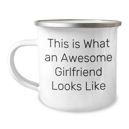 Gifts from Men to Sweetheart - This Is What An Awesome Sweetheart Looks Like, Funny Camping Mug for Graduation, 12 oz Stainless Steel with Enamel Finish, Perfect for Outdoor Activities - Victory Thru Vision 
