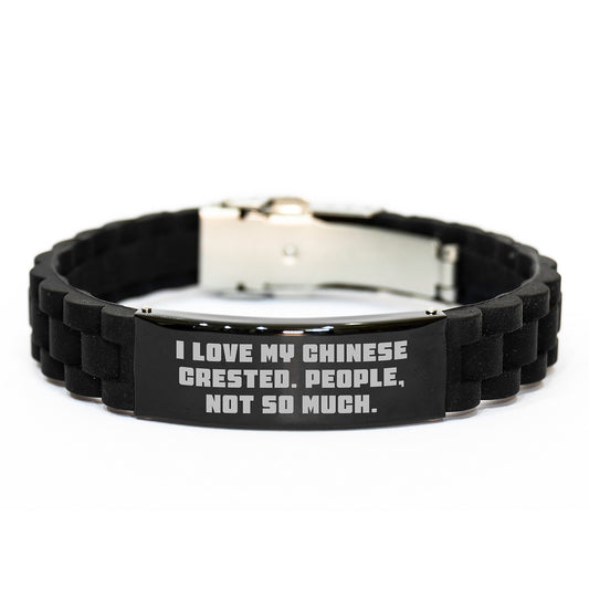 Chinese Crested Dog Lovers Funny Quote Glide lock Clasp Bracelet Gifts from Friends for Christmas Unique Presents - Image 1