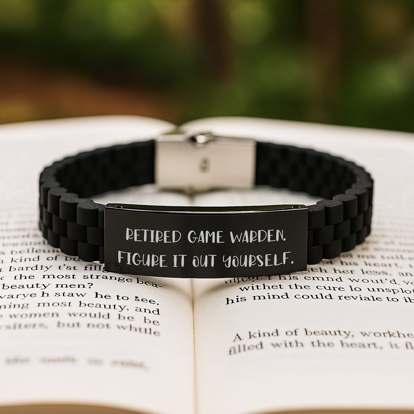 Game Warden Gifts from Friends, Funny Quote 'Figure It Out Yourself' Glide lock Clasp Bracelet for Game Wardens, Christmas Unique Gifts - Image 2