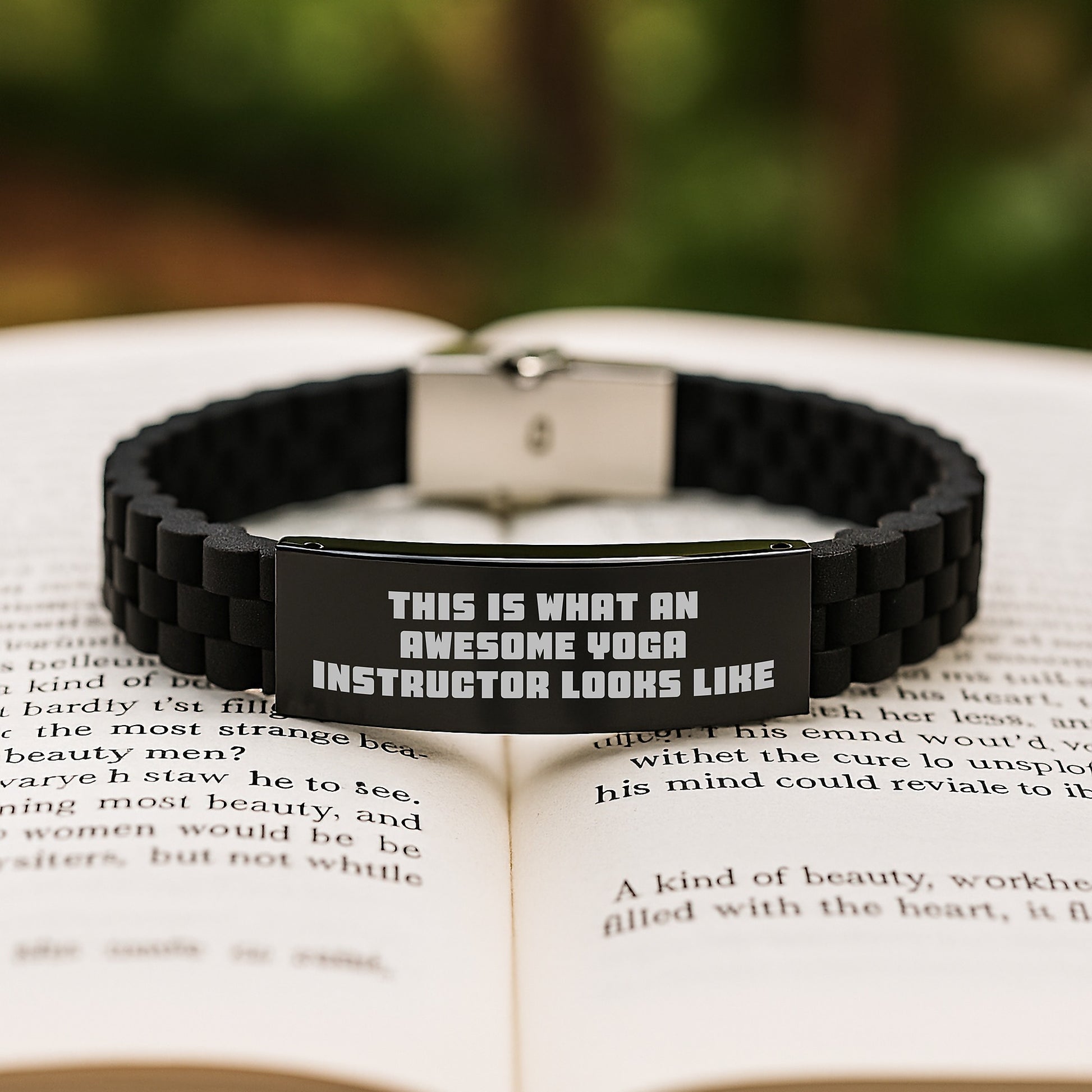 Funny Yoga Instructor Gifts for Men - This Is What An Awesome Yoga Instructor Looks Like Glide lock Clasp Bracelet Adjustable in Black Silver Tone with Premium Bag Christmas Unique Gifts from Friends - Image 2