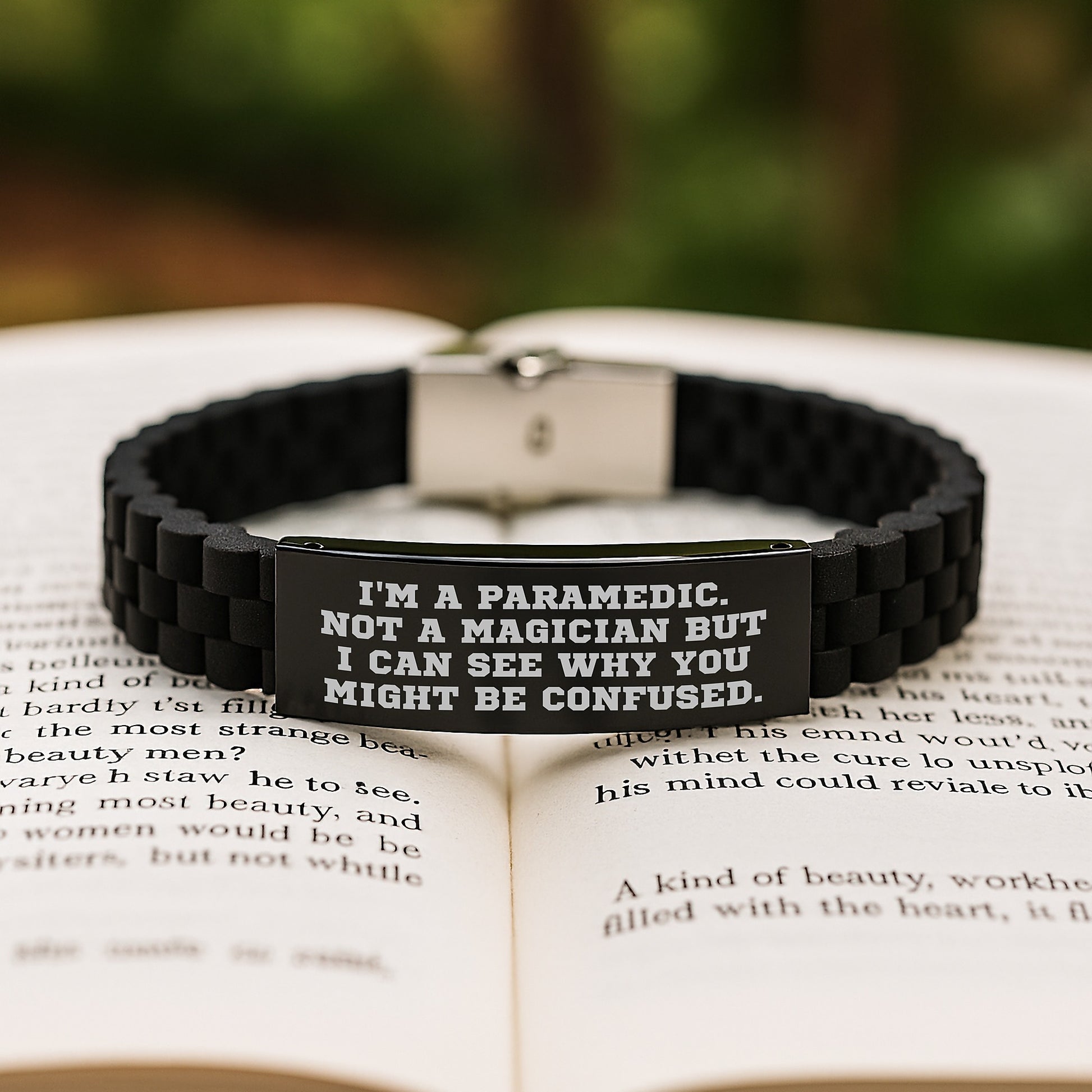 Funny Rescue Worker Gifts from Men to Rescue Worker on Christmas Unique Ideas Glide lock Clasp Bracelet - Image 2