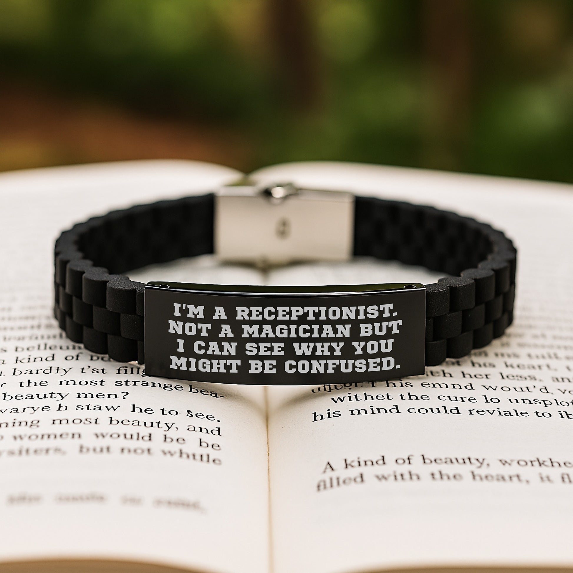 Funny Receptionist Gifts from Men to Receptionist - Glide lock Clasp Bracelet for Receptionist Christmas Unique Present - Image 2