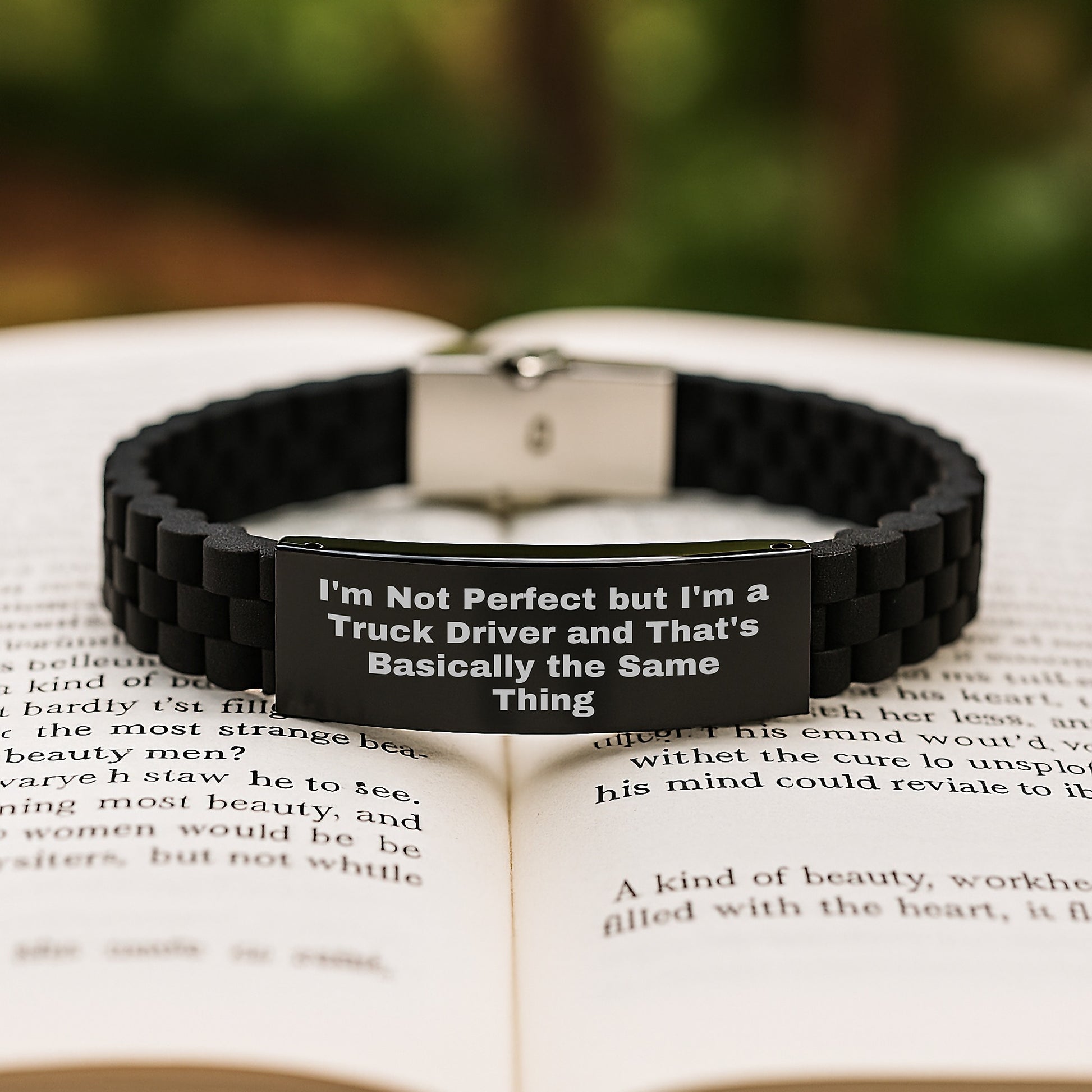 Funny Truck Driver Gifts from Friends Valentine's Unique Jewelry for Him Glide lock Clasp Bracelet - Image 2