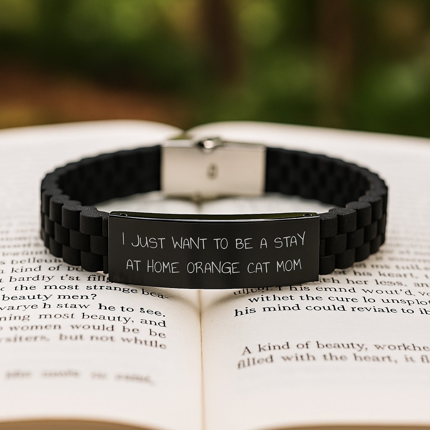 Funny Orange Cat Glide lock Clasp Bracelet Gifts from Men to Orange Cat Mom on Valentine's - Image 2