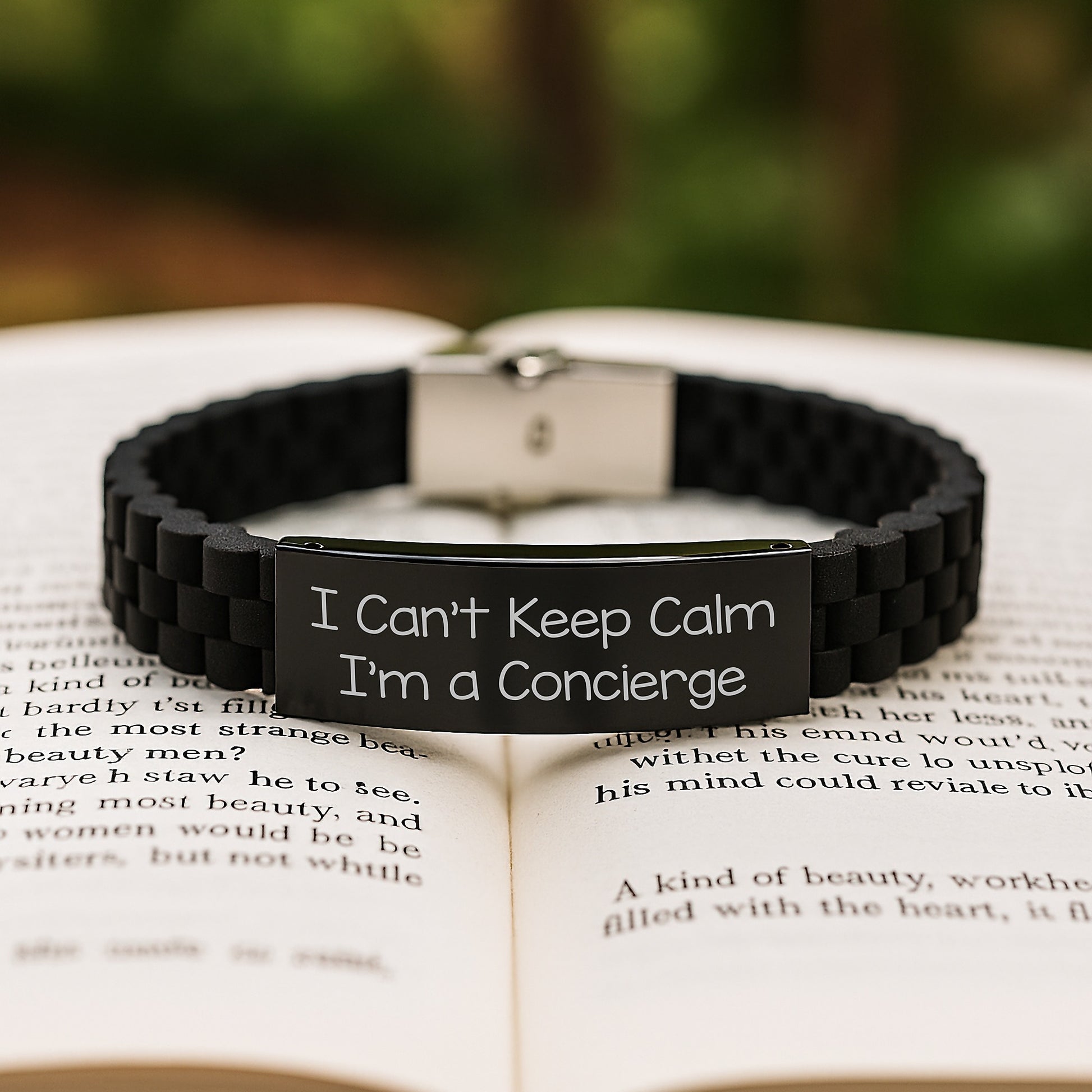 Funny Concierge Gifts for Men Women Friends Family - I Can't Keep Calm I'm A Concierge Glide lock Clasp Bracelet, Gifts from Family, Christmas Unique Gifts - Image 2