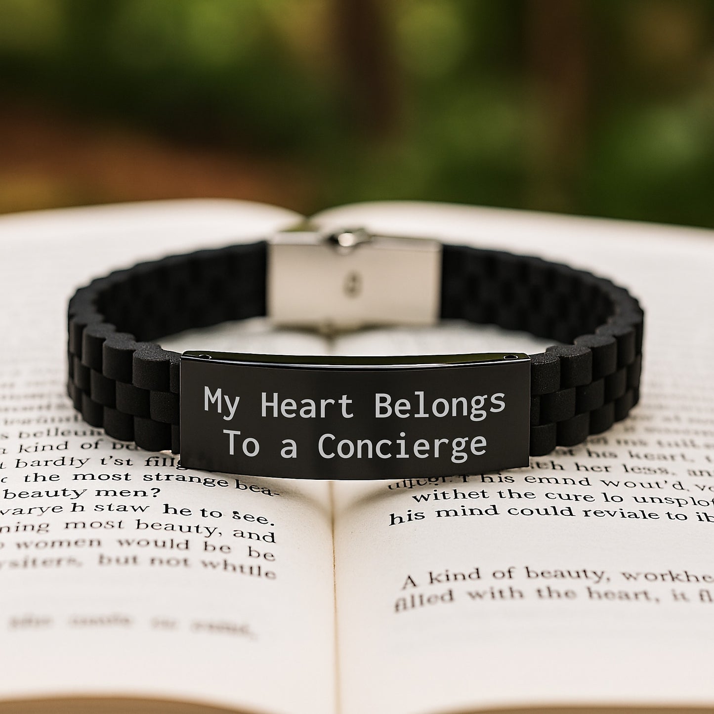 Funny Concierge Gifts from Friends - My Heart Belongs To A Concierge Glide lock Clasp Birthday Jewelry for Women and Men - Image 2