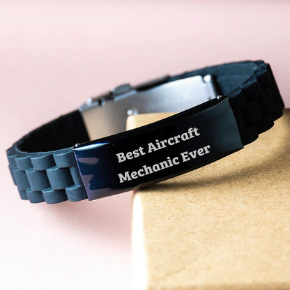 Funny Inspirational Gifts from Men to Aircraft Mechanic Friends - Best Aircraft Mechanic Ever Glide lock Clasp Bracelet for Christmas Unique Gifts - Image 3