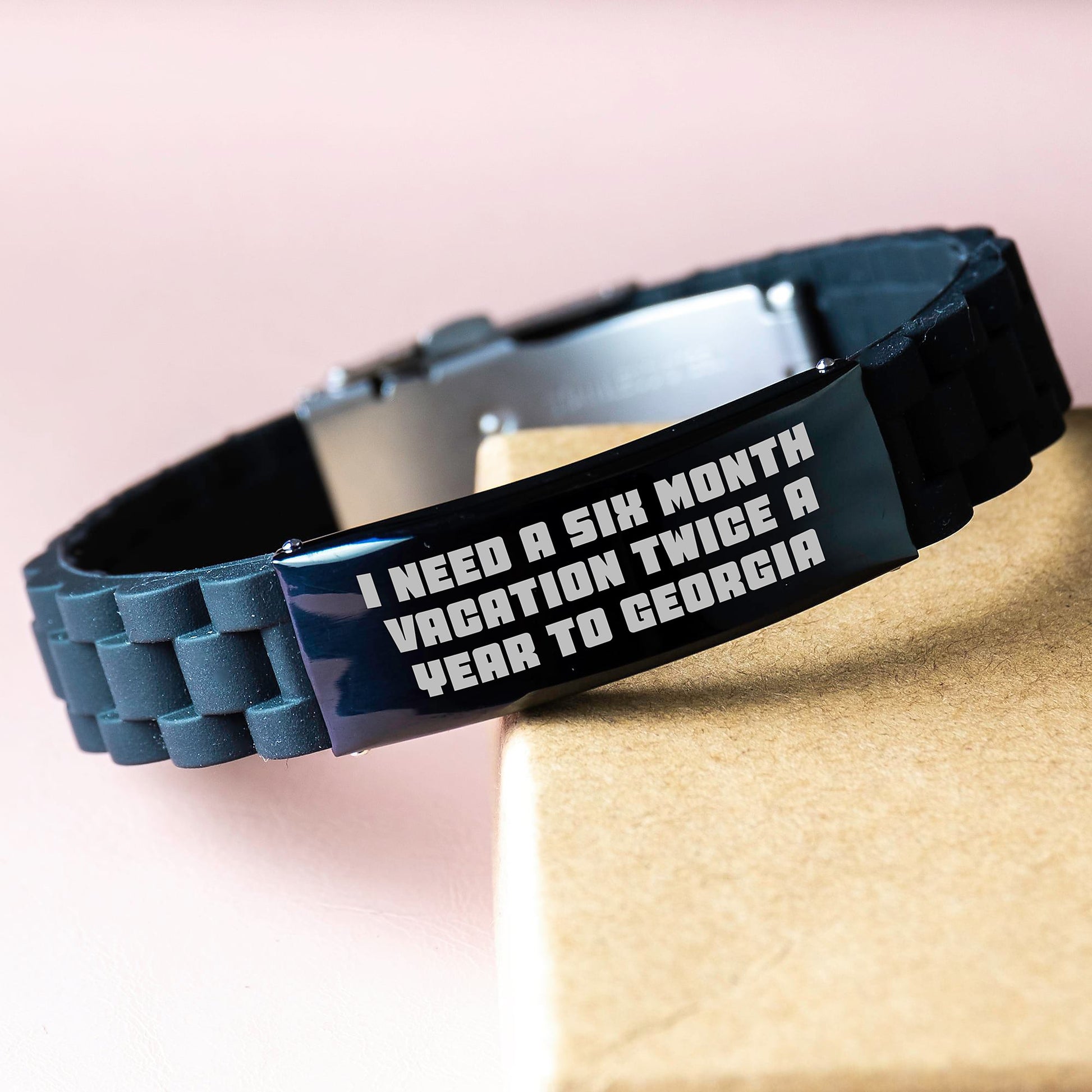 Georgia Inspired Glide lock Clasp Bracelet - Funny Gift for Friends from Georgia Men Women Christmas Unique Presents - Image 3