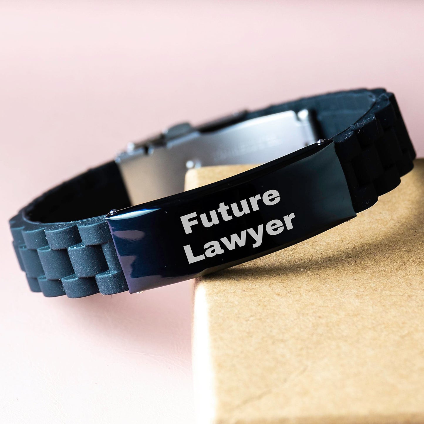 Funny Future Lawyer Glide lock Clasp Bracelet, Lawyer Unique Gifts from Friends, Christmas Unique Gifts for Men, Women, or Coworkers, Inspirational Quote - 'Future Lawyer' - Image 3