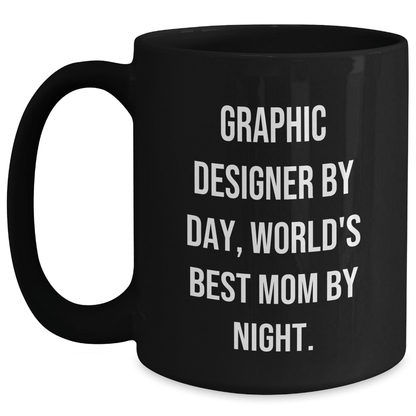 Graphic Designer Gifts, Black Coffee Mugs, Funny Quote, Father's Day Unique Gifts from Mom to Graphic Designer - Victory Thru Vision 