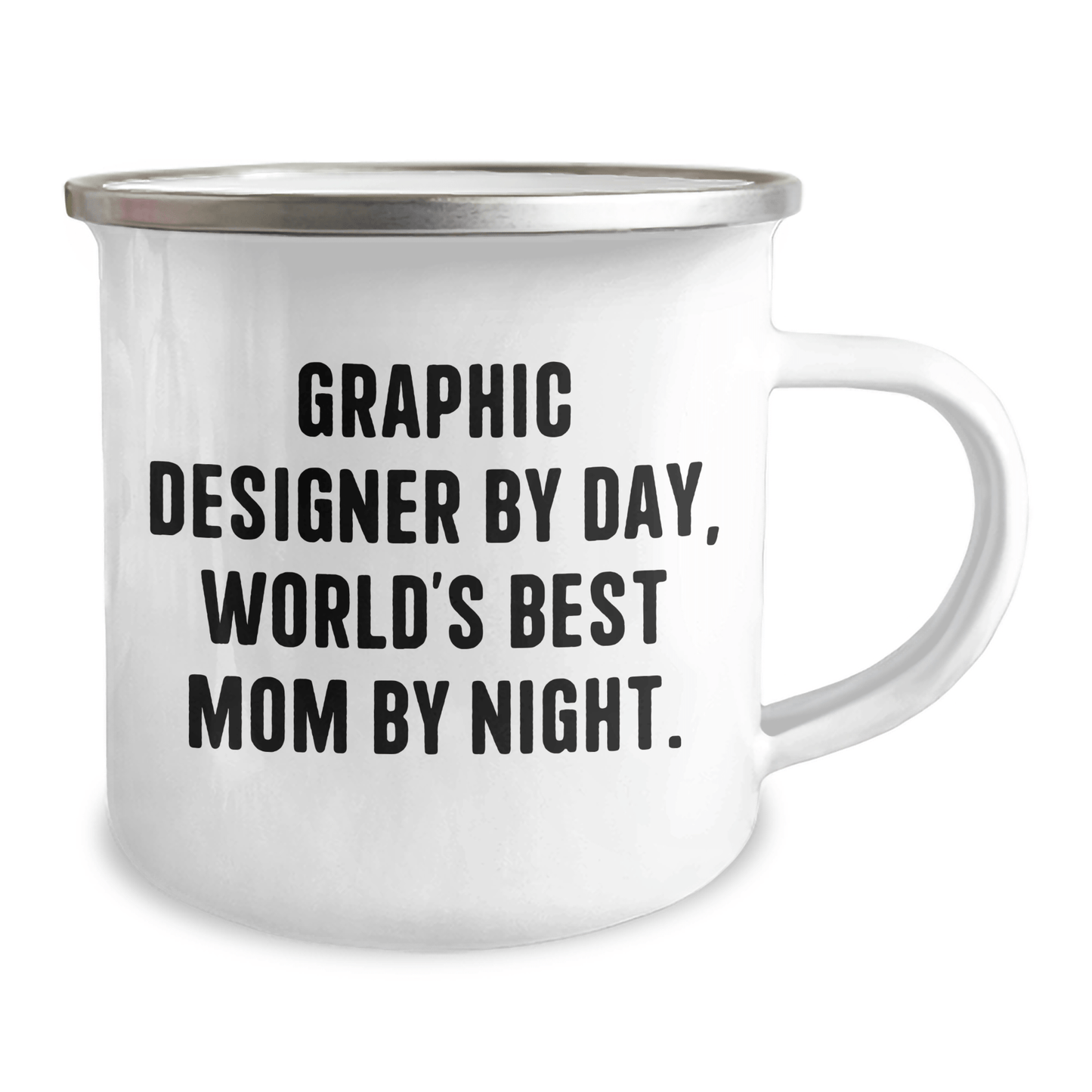 Graphic Designer Gifts, Camping Mug, 'Graphic Designer By Day, World's Best Mom By Night.' Funny Quote, Father's Day Unique Gifts from Mom to Graphic Designer - Victory Thru Vision 
