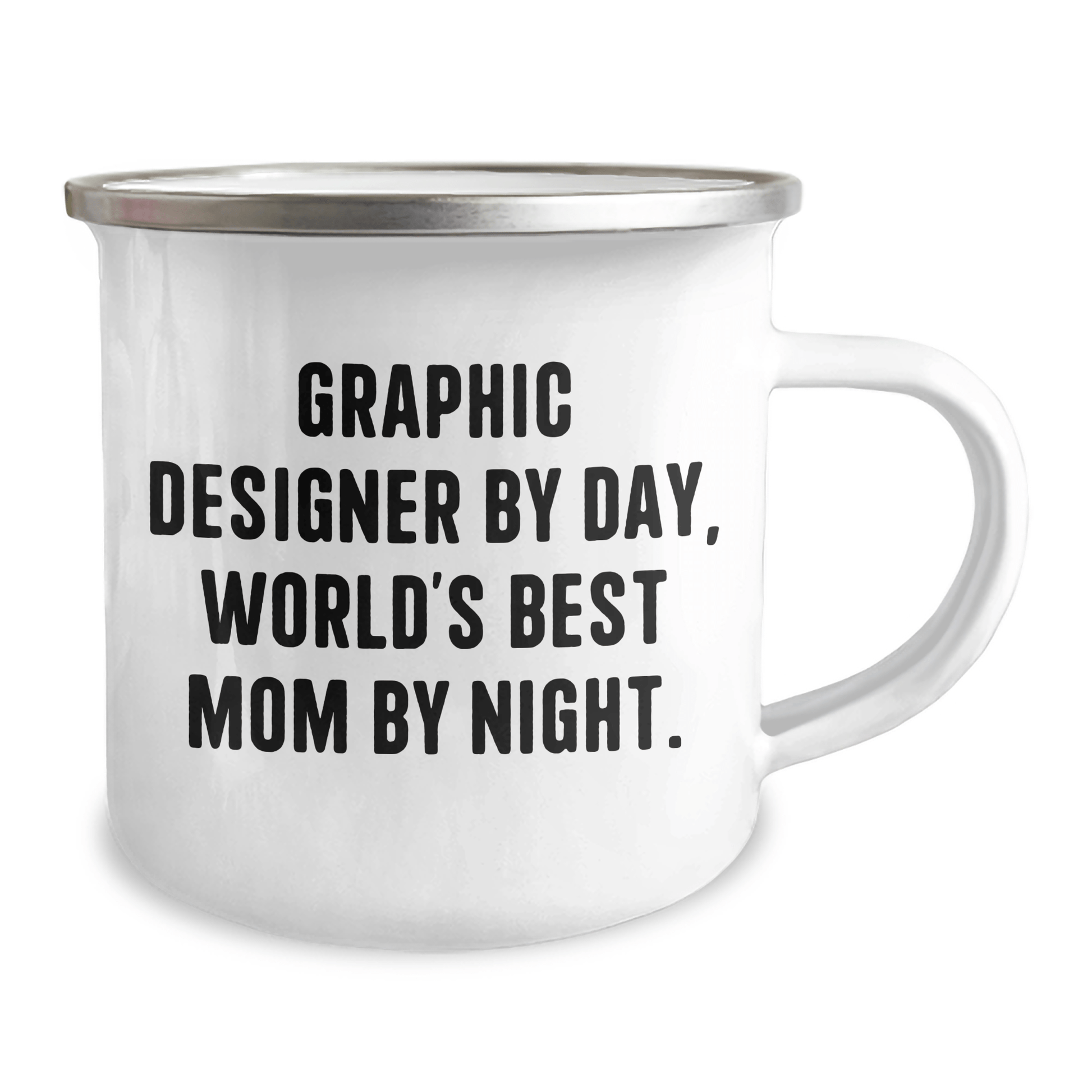 Graphic Designer Gifts, Camping Mug, 'Graphic Designer By Day, World's Best Mom By Night.' Funny Quote, Father's Day Unique Gifts from Mom to Graphic Designer - Victory Thru Vision 