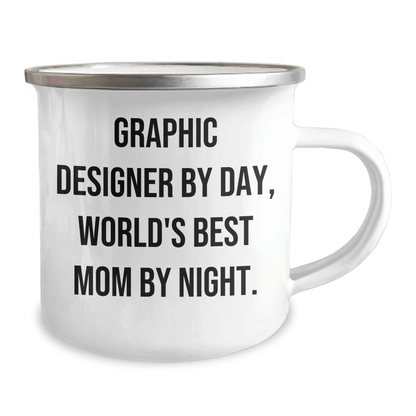 Graphic Designer Gifts, Funny Quote Camping Mug for Graphic Designer, Father's Day Unique Gifts from Mom to Dad - Victory Thru Vision 