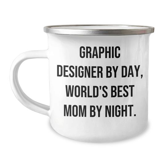 Graphic Designer Gifts, Funny Quote Camping Mug for Graphic Designer, Father's Day Unique Gifts from Mom to Dad - Victory Thru Vision 
