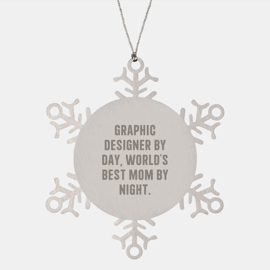 Graphic Designer Gifts, Funny Snowflake Ornaments, Christmas Unique Gifts from Mom to Graphic Designer - Victory Thru Vision
