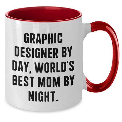 Graphic Designer Quotes Gifts from Mom, Unique Two Tone Coffee Mug for Dad, Father's Day Unique Gifts for Graphic Designer - Victory Thru Vision 