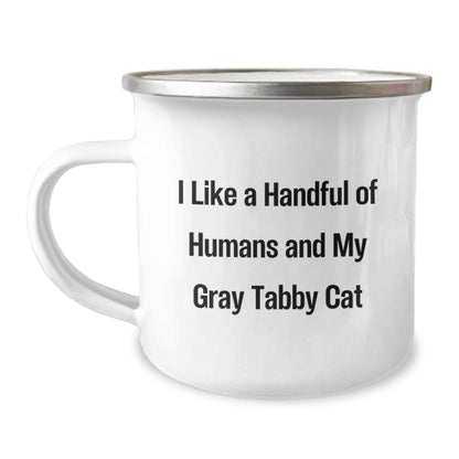 Gray Tabby Cat Lovers Gifts from Family to Friends - Funny Quote Camping Mug for Graduation - Victory Thru Vision