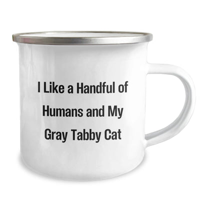 Gray Tabby Cat Lovers Gifts from Family to Friends - Funny Quote Camping Mug for Graduation - Victory Thru Vision