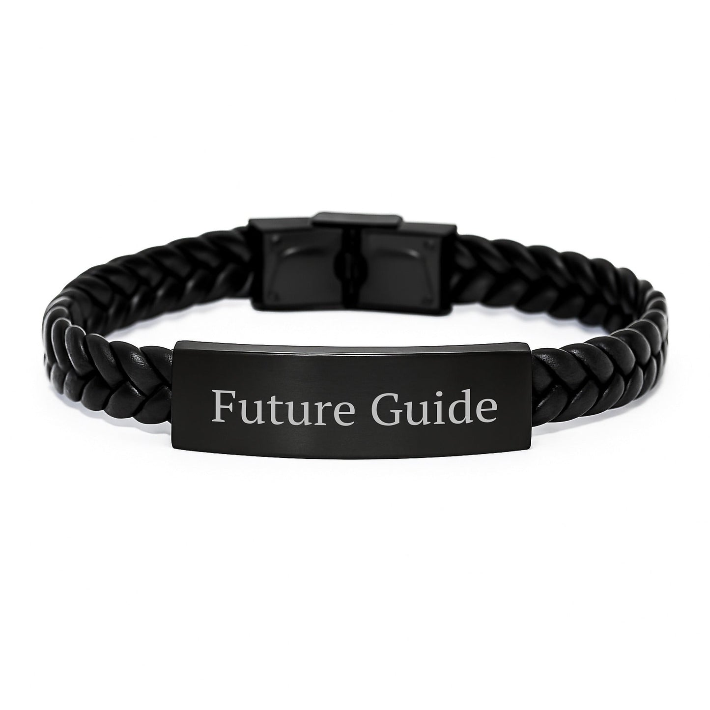 Guide Lifestyle Gifts from Friends - Inspirational Quote Interlaced Leather Bracelet for Men, Women, Family - Victory Thru Vision